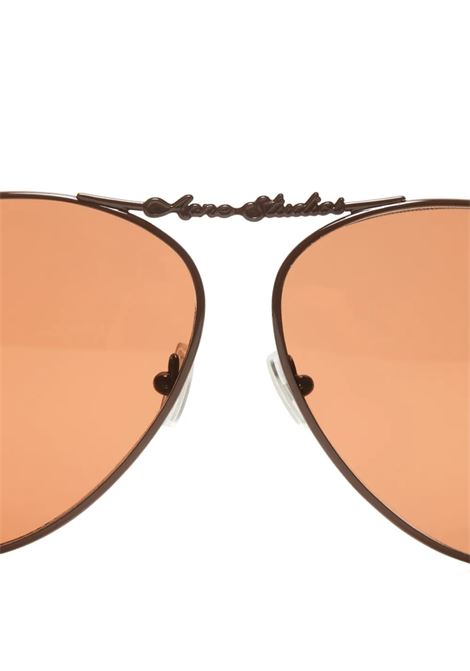 metal aviator sunglasses unisex brown and orange ACNE STUDIOS | C30063BOD